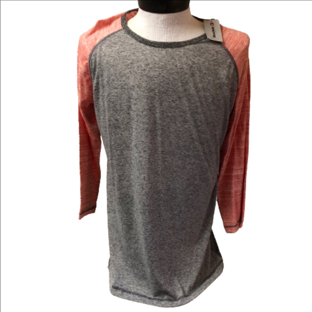 BKE Mens heather grey basic fit t shirt